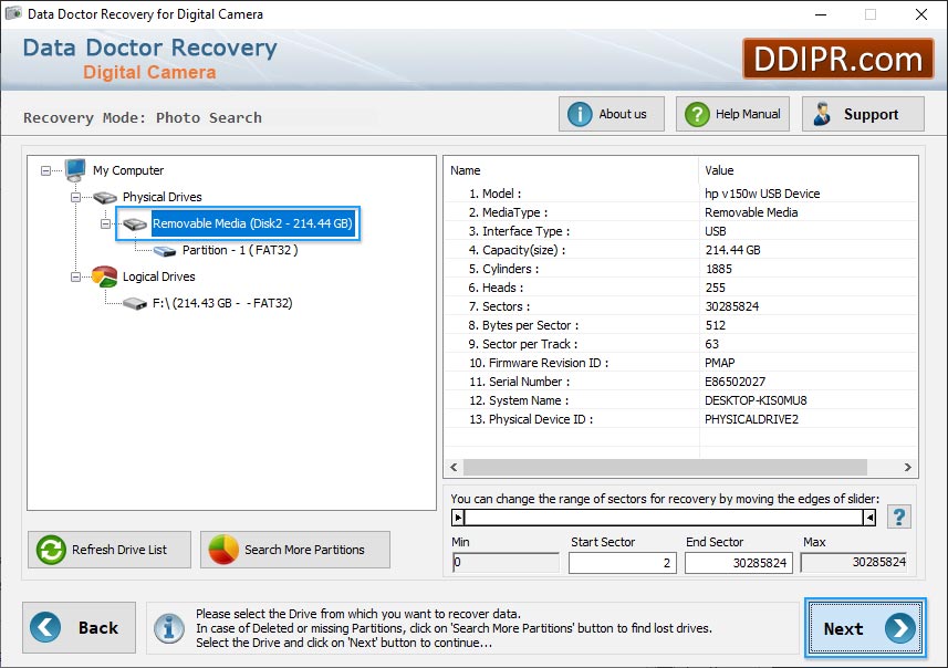 Camera picture recovery
