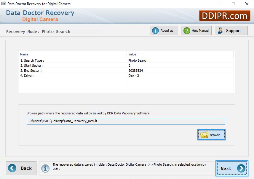 Camera picture recovery